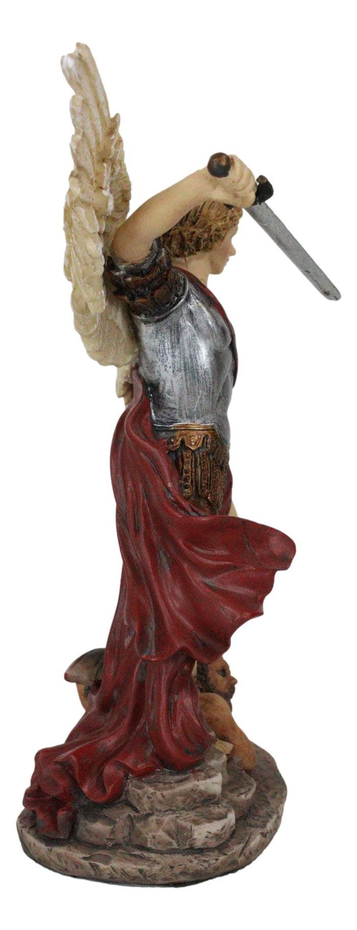 Ebros Saint Michael Defeating Satan Figurine Archangel Michael Small 6.25" H
