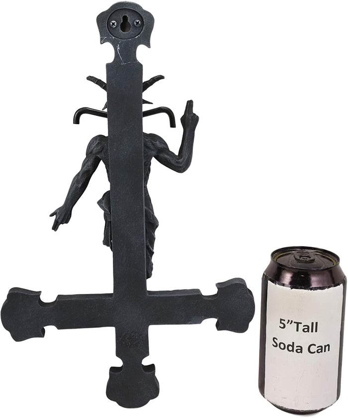 Ebros Samael Lilith Baphomet On Inverted Cross Hanging Wall Decor Plaque 12.25"H