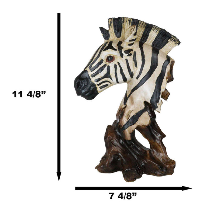 Ebros Savanna Equid Zebra Horse Wildlife Nature Head Bust Figurine 11.5"H