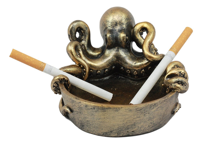 Ebros Sea Monster Kraken Giant Octopus Ashtray Figurine 5.5"W Nautical Ocean