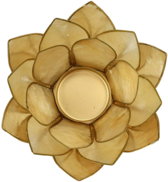 Ebros Seashells Lotus Flower Votive Tea Light Candle Holder (Set Of 3)