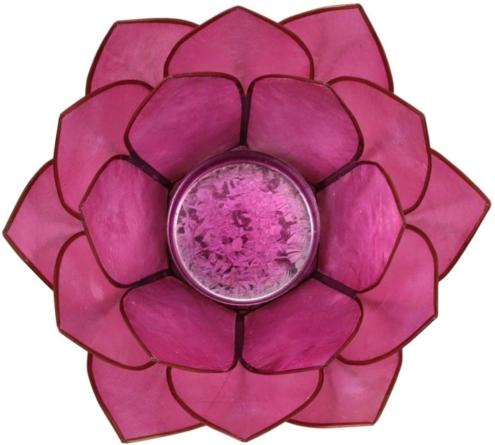Ebros Seashells Lotus Flower Votive Tea Light Candle Holder (Set Of 3)