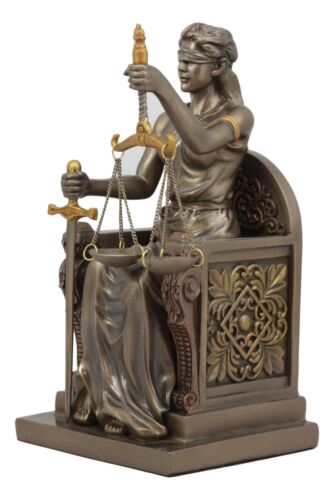 Ebros Seated Lady Justice Statue 8"Tall Greek Goddess La Justica Dike Figurine
