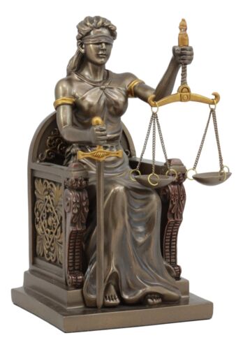 Ebros Seated Lady Justice Statue 8"Tall Greek Goddess La Justica Dike Figurine