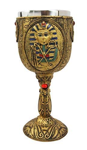 Ebros Set Of 10 Egyptian Gods Wine Goblets 6oz Anubis Horus Sekhmet Osiris Etc