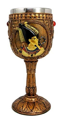 Ebros Set Of 10 Egyptian Gods Wine Goblets 6oz Anubis Horus Sekhmet Osiris Etc