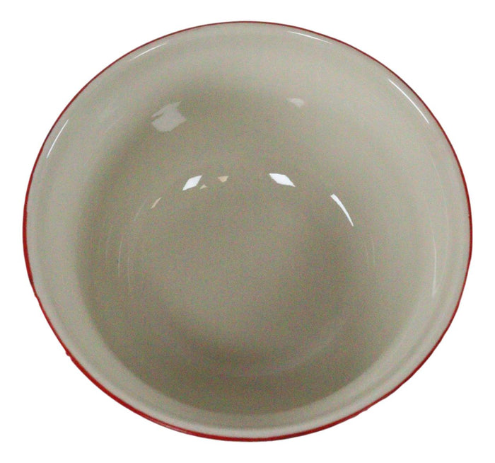 Ebros Set Of 2 Ceramic Blue Red Floral Patterns Portion Meal Bowls 2 Cups Airtight Lid