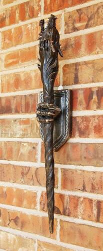 Ebros Set Of 2 Left & Right Medieval Dragon Head Scepter Color Changing LEDLight