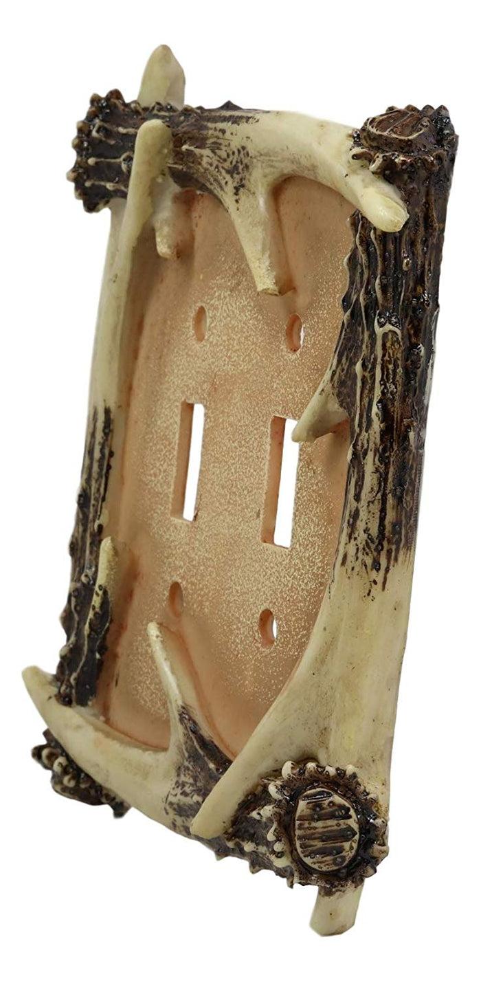 Ebros Set Of 2 Rustic Forest Deer Antlers Double Outlets Receptacle Plate Covers