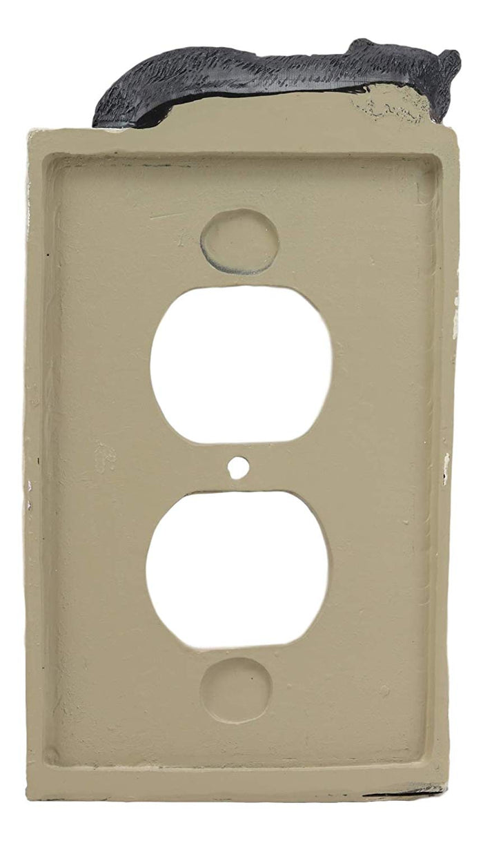 Ebros Set Of 2 Rustic Pine Tree Black Bear Double Electrical Outlet Plate Covers