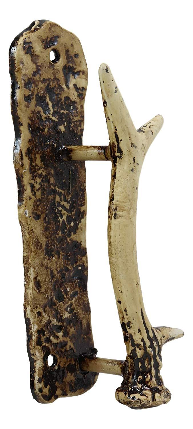 Ebros Set Of 2 Western Rustic Deer Antlers Door Pull Handle Hardware Pack Of 2 Left And Right Sides Decorative Accent 8" High For Barn Doors Entrance Main Cabin Lodge Country Home Antler Accent
