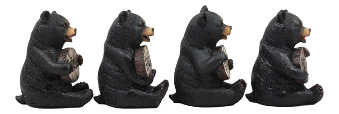 Ebros Set Of 4 Inspirational Bears Statues Whimsical Cute Black Bear Holding Love Believe Faith And Hope Sign Plaque Small Figurines Western Decor Rustic Nature Lovers