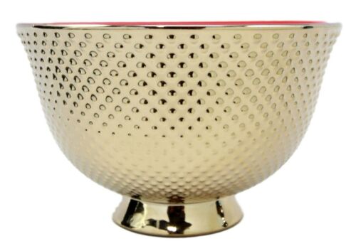 Ebros Set Of 4 Luxury Gold Plated Personal Sized Dining Bowls 6"Diameter Made Of Ceramic Bowl Ideal For Ramen Noodles Soup Rice & Dinner Party Hosting (Red Lotus Blossom)