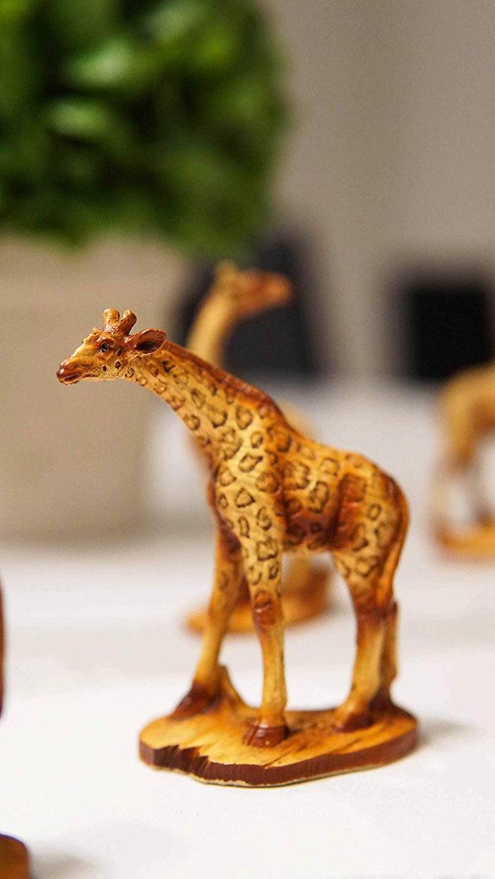 Ebros Set Of 4 Miniature 4 Poses Safari Giraffe Figurines 3.5" Height Home Decor