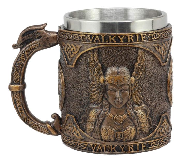 Ebros Set Of 4 Norse Viking God Odin Alfather Valkyrie Thor Loki Coffee Mug 13oz