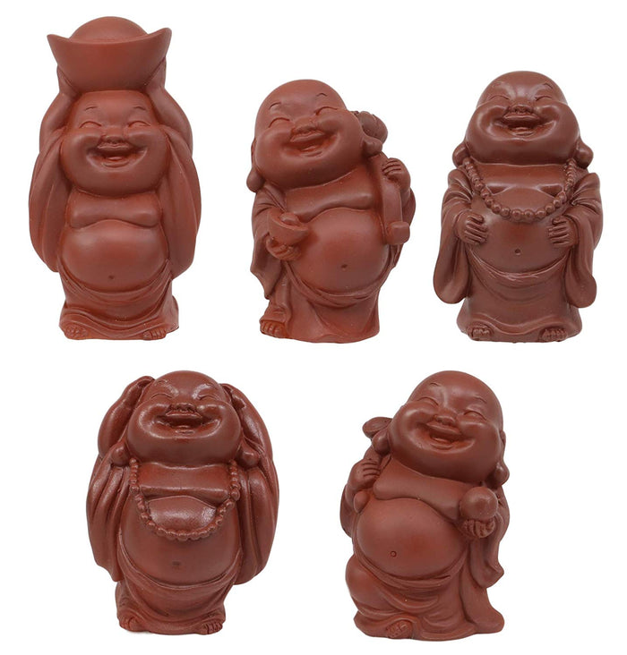 Ebros Set of 5 Laughing Happy Buddhas Feng Shui Bodhissatva Buddha Maitreya Miniature Figurine 2.25" High Hotei Altar Decorative Sculpture Buddhism Statue Ebros Set of 5 Laughing Happy Buddhas Feng Shui Bodhissatva Buddha Maitreya Miniature Figurine 2.25" High Hotei Altar Decorative Sculpture Buddhism Statue