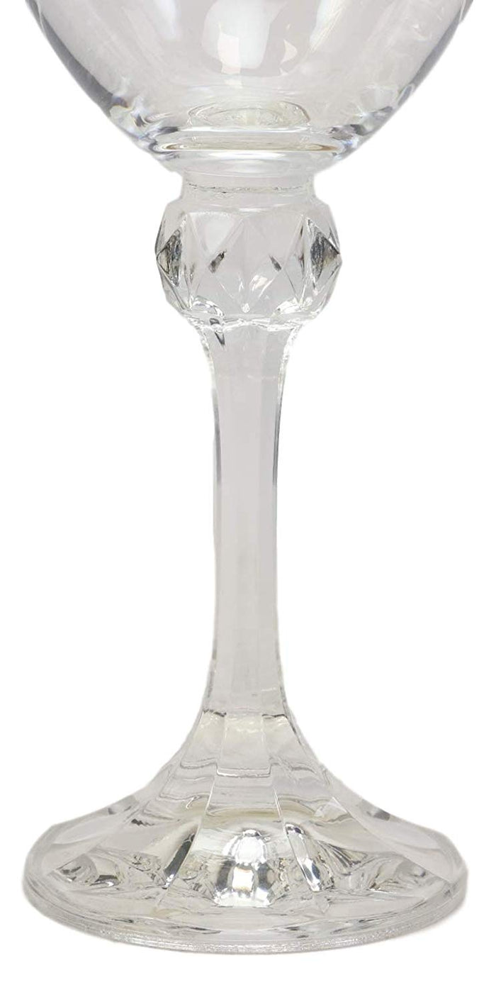 Ebros Set Of 6 Italian Wine Glasses Gold Plated Greek Key Border Rim & Stem Base