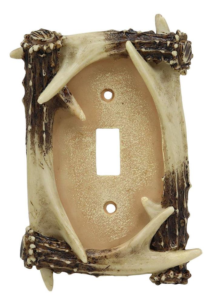 Ebros Set Of 6 Rustic Stag Deer Antlers Wall Cover Plate Single Toggle Switch