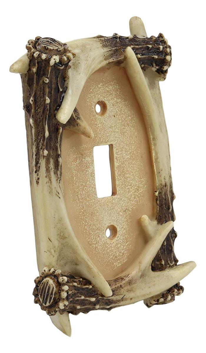 Ebros Set Of 6 Rustic Stag Deer Antlers Wall Cover Plate Single Toggle Switch