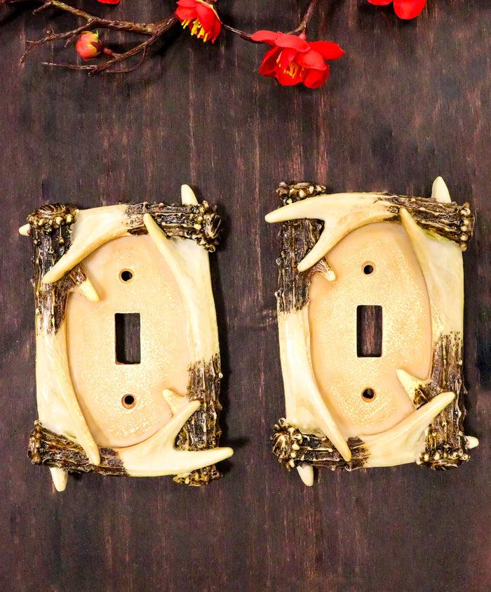 Ebros Set Of 6 Rustic Stag Deer Antlers Wall Cover Plate Single Toggle Switch