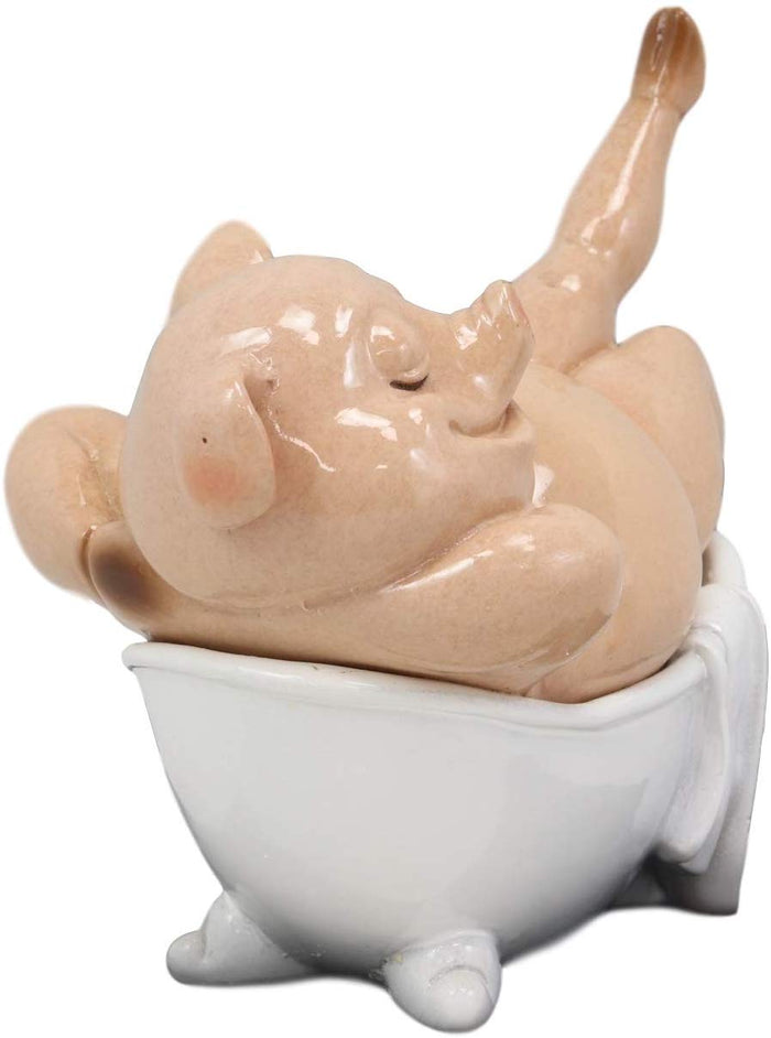 Ebros Sexy Babe Marilyn The Swine Pig Diva Bathing In Bathtub Statue 6"L Animal Decor