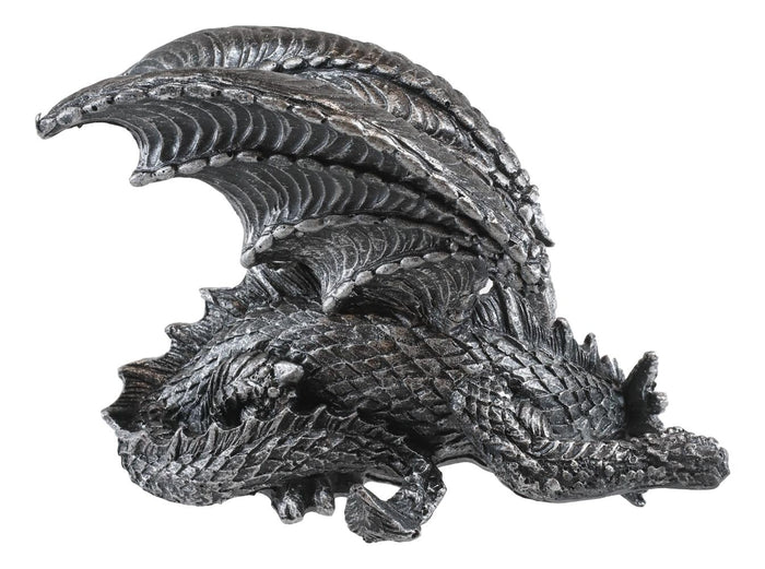 Ebros Silent Assasin Gothic Crouching Dragon With Open Wings Shelf Sitter Statue