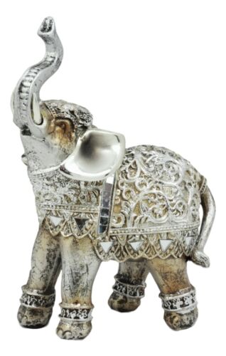 Ebros Silver Filigree Elephant Statue with Glass Mirrors 6" Tall Feng Shui Elephant Figurine Symbol of Wealth Fortune and Protection (Left Facing) Ebros Silver Filigree Elephant Statue with Glass Mirrors 6" Tall Feng Shui Elephant Figurine Symbol of Wealth Fortune and Protection (Left Facing)