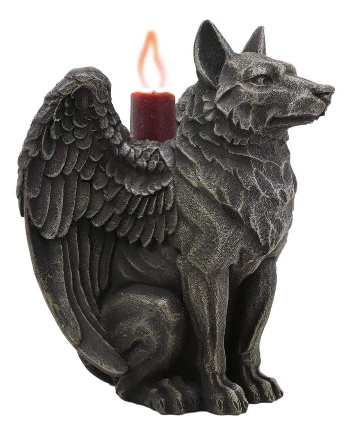 Ebros Sitting Gothic Angel Winged Wolf Candle Holder Statue Denizen Of The Twilight Werewolves Direwolf Fantasy Decor Sculpture For Halloween Underworld Macabre Mystic Decorative Candleholder Figurine Ebros Sitting Gothic Angel Winged Wolf Candle Holder Statue Denizen Of The Twilight Werewolves Direwolf Fantasy Decor Sculpture For Halloween Underworld Macabre Mystic Decorative Candleholder Figurine