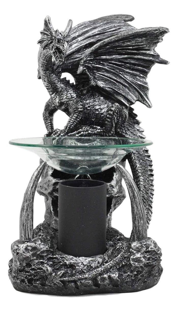 Ebros Skull Graveyard Dragon Electric Oil Burner Or Tart Warmer Statue 8.5" Tall