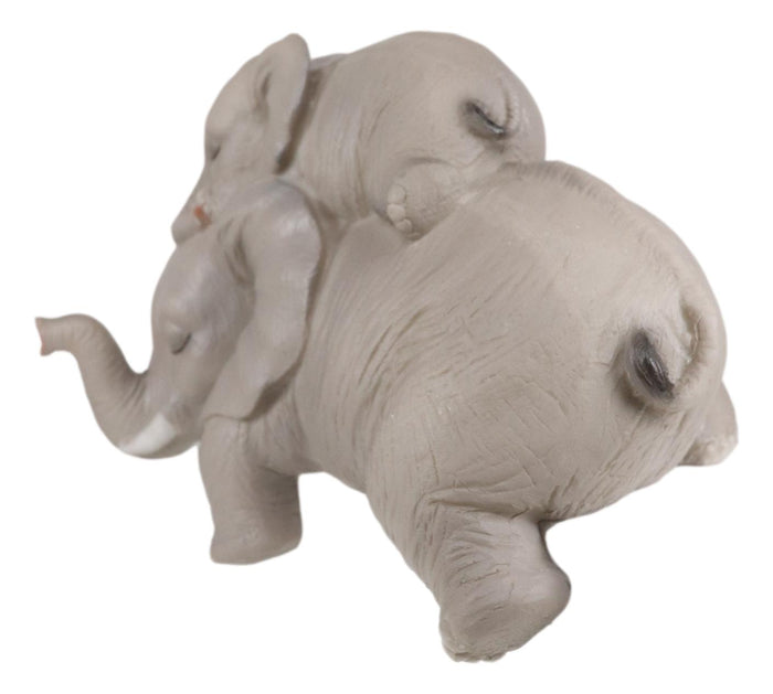 Ebros Sleeping Pachy Family Safari Elephant With Calf Shelf Snoozer Sitter Figurine