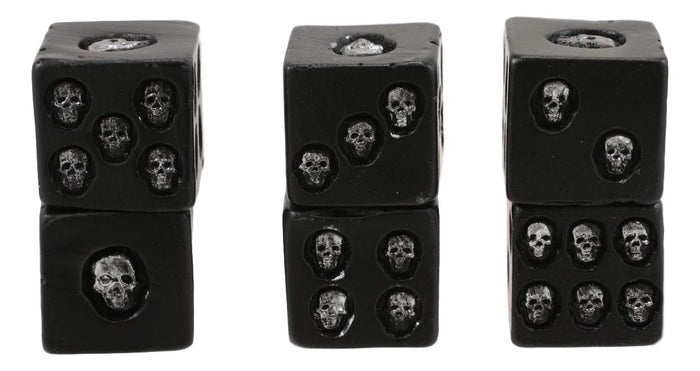 Ebros Small 0.75" Cube Skull Face Gaming Dice Set Of 6 Matte Black Finish