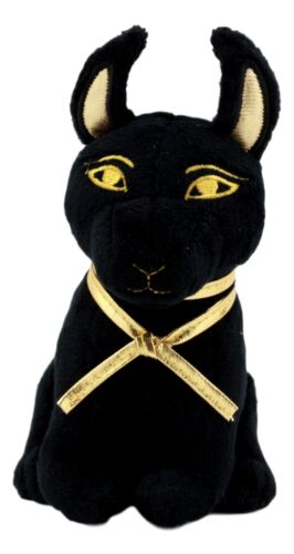Ebros Small Black & Gold Egyptian Anubis Dog Plush Toy Soft Doll God Of Afterlife Jackal Collectible 6" H