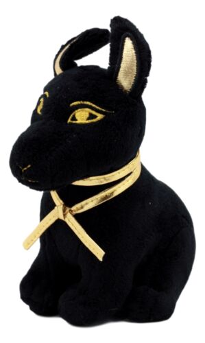 Ebros Small Black & Gold Egyptian Anubis Dog Plush Toy Soft Doll God of Afterlife Jackal Collectible 6" H Ebros Small Black & Gold Egyptian Anubis Dog Plush Toy Soft Doll God of Afterlife Jackal Collectible 6" H