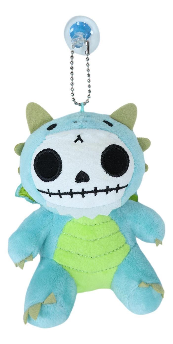 Ebros Small Furry Bones Skeleton Teal Scorchie Wyrmling Dragon Plush Toy 5"H
