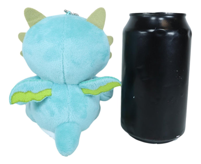 Ebros Small Furry Bones Skeleton Teal Scorchie Wyrmling Dragon Plush Toy 5"H