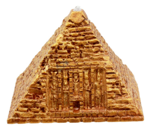Ebros Small Golden Egyptian Giza Golden Pyramid Figurine With LED Light 3.25"L