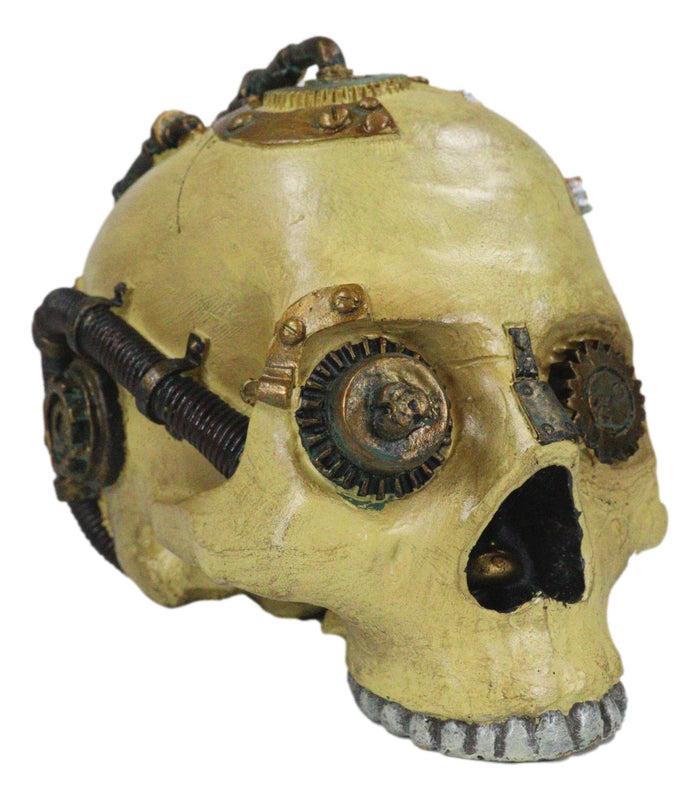 Ebros Steampunk Design Human Skull Statue Sci-Fi 7.5"L Figurine