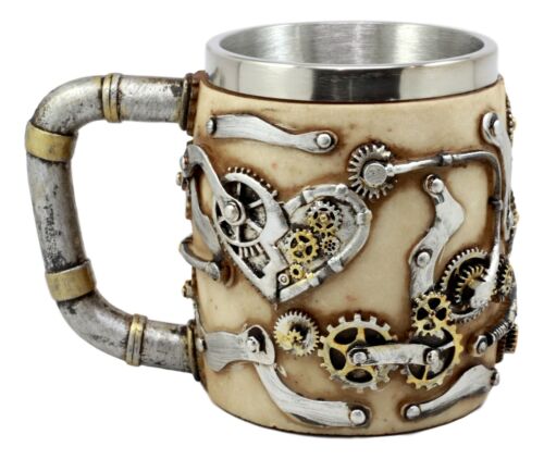 Ebros Steampunk Detective Skull Coffee Mug Beer Stein Tankard Drink Cup 14oz