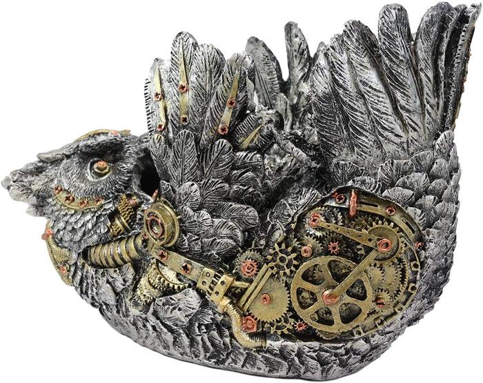 Ebros Steampunk Great Horned Owl Wine Bottle Holder With Painted Gearwork