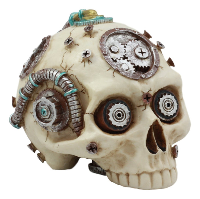 Ebros Steampunk Terminator Skull Figurine Cybernetic Clockwork And Robotic Gearwork Technology Prototype Skull Statue
