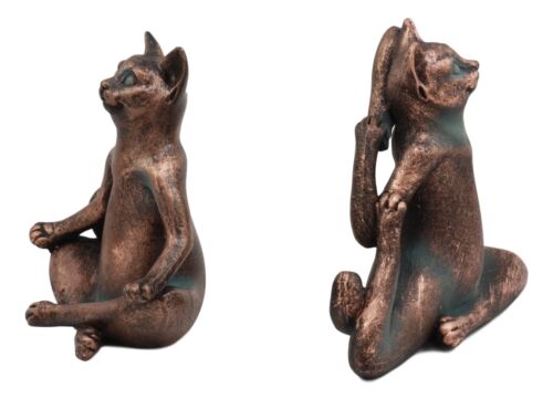 Ebros Stretching Yoga Cats Statue Set Of 2 Zen Cats In Lotus Meditation And King Pigeon Poses