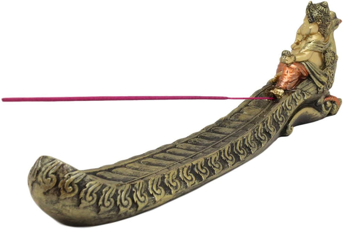 Ebros Supreme Hindu God Ganesha Riding A Peacock Incense Stick Burner Holder