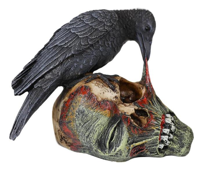 Ebros T Virus Infected Raven Crow Feeding On Zombie Flesh Decorative Figurine 4.25"H