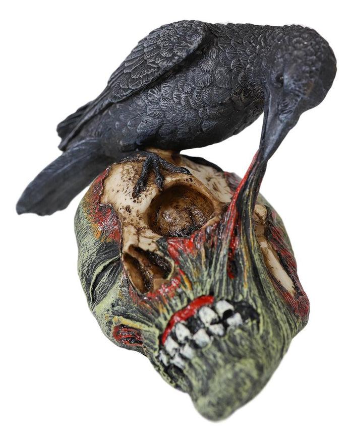 Ebros T Virus Infected Raven Crow Feeding On Zombie Flesh Decorative Figurine 4.25"H
