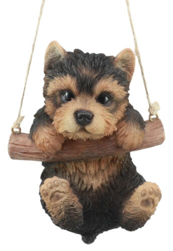 Ebros Teacup Yorkie Puppy Macrame Branch Hanger 5.5"Tall With Jute Strings Ebros Teacup Yorkie Puppy Macrame Branch Hanger 5.5"Tall With Jute Strings