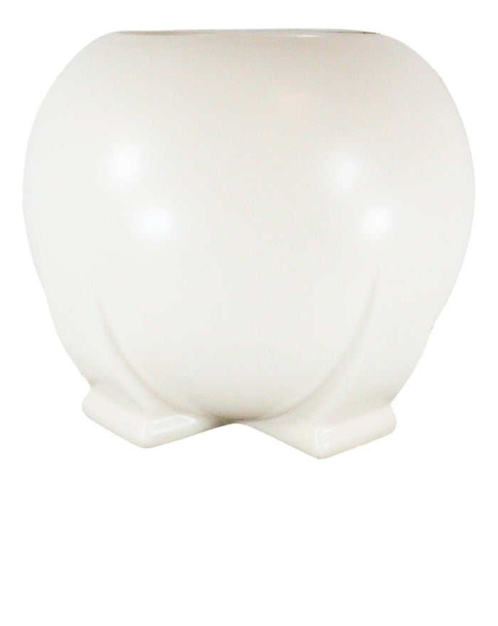Ebros Teco Art Pottery By Frank Lloyd Wright Contemporary Satin White Orb Vase Decor