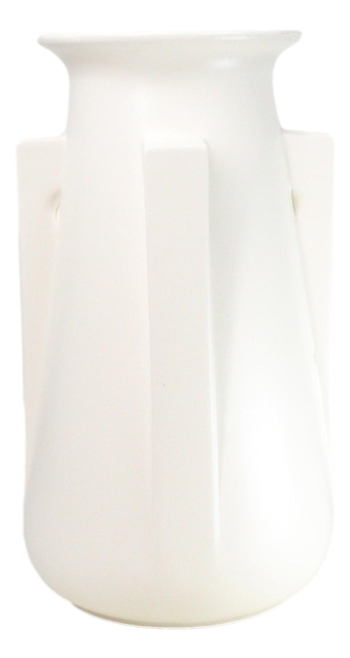 Ebros Teco Art Pottery By Frank Lloyd Wright Matte Vase (Buttress 4 - White)