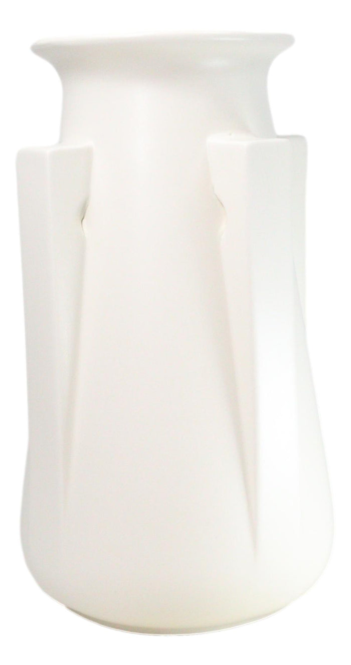 Ebros Teco Art Pottery By Frank Lloyd Wright Matte Vase (Buttress 4 - White)