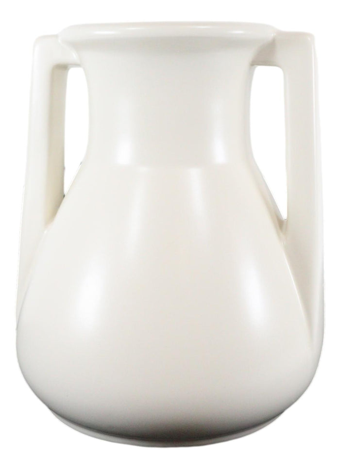 Ebros Teco Art Pottery Frank Lloyd Wright Contemporary Satin White Roman Vase Decor