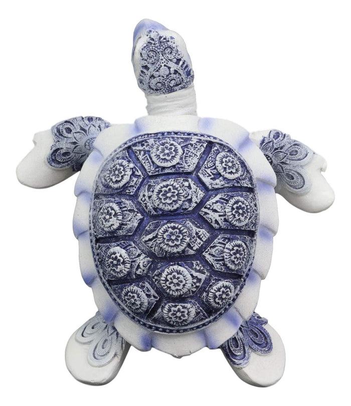 Ebros Terracotta Blue and White Feng Shui Celestial Sea Turtle Statue 4.5" Wide Talisman of Stability and Fortune Lucky Tortoise Figurine Decorative Zen Turtles Tortoises Ebros Terracotta Blue and White Feng Shui Celestial Sea Turtle Statue 4.5" Wide Talisman of Stability and Fortune Lucky Tortoise Figurine Decorative Zen Turtles Tortoises
